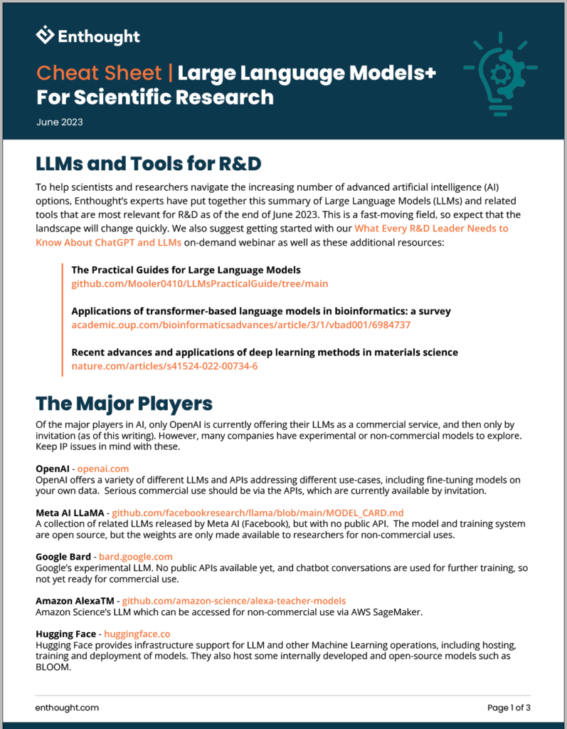 Cheat Sheet | Large Language Models+ For Scientific Research | エンソート合同会社